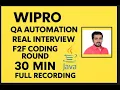 Wipro QA Automation Real Interview F2F coding round Java 30 Min Full Recording