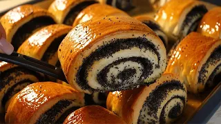 ОНИ ПОТРЯСАЮЩИЕ! 😍 Невесомые БУЛОЧКИ с Начинкой | Как ПУХ! Простой Рецепт | poppy seed buns