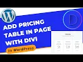 How to Add Pricing Table in Page With Divi Builder in WordPress Divi Page Builder Tutorial 2022