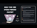 Build Your Own AI Chatbot in Minutes Python Streamlit OpenAI API Tutorial