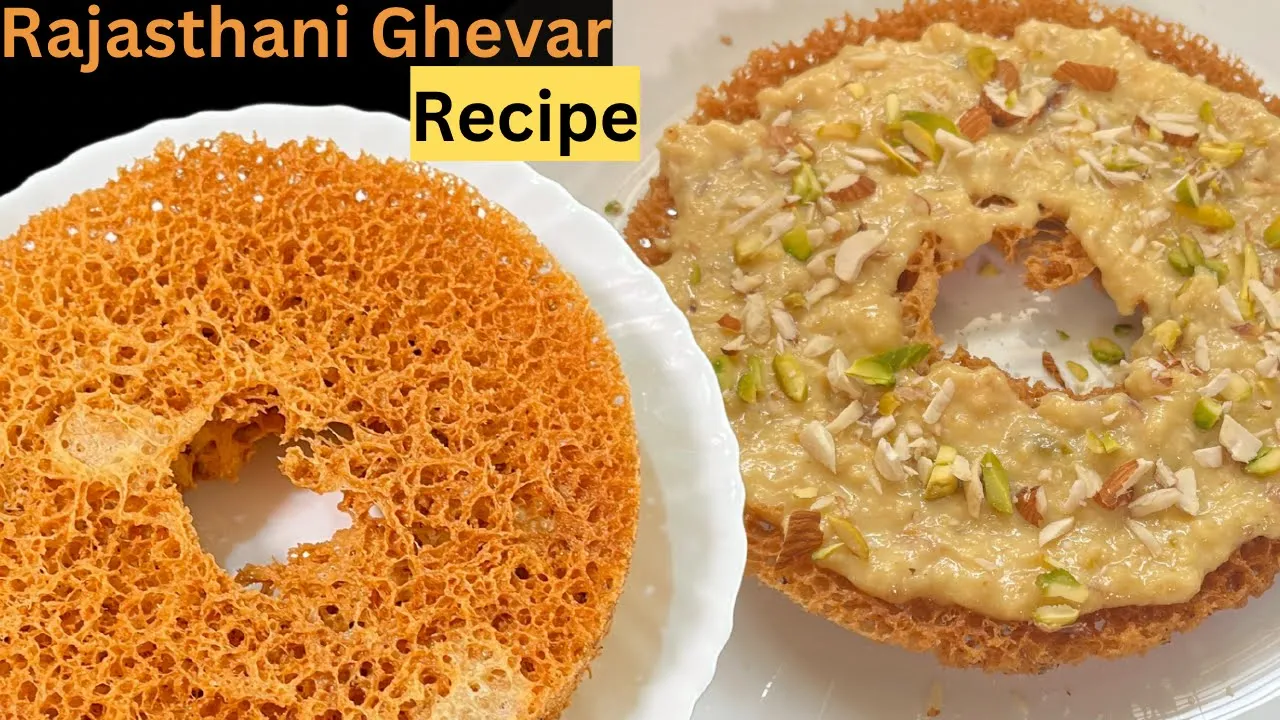 Malai Ghevar Recipe 4            Rajasthani Ghevar