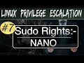 Linux Priviledge Escalation SUDO Rights with NANO