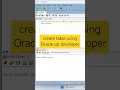 create table using Oracle sql developer