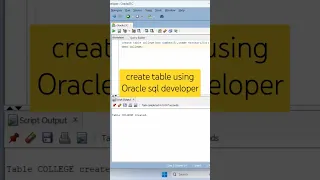 create table using Oracle sql developer