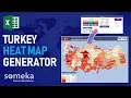 Turkey Heat Map Excel Template - Map of Turkey Cities Coloring