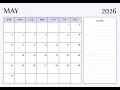 Printable May 2026 Calendar US A4 Letter Size May 2026 Calendar Printable Free PDF
