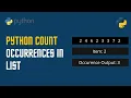 Python Count Occurrences of an Item In A List-FAQ