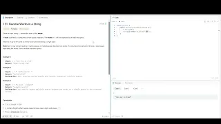 Leetcode 151 Reverse Words in a String Java