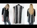 LONG CROCHET VEST FOR BEGINNERS - FREE CROCHET PATTERN