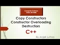 Constructors Destructors in C Copy Constructor Difference between Constructor Destructor