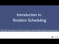 Introduction to Rotation Scheduling