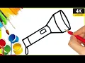 Lagu Torch Drawing || How to draw torch light drawing easy || Easy to draw colouring torch drawing || 