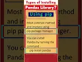 Different ways to set up pandas - Q A Python Library for Data Science Interview Q A