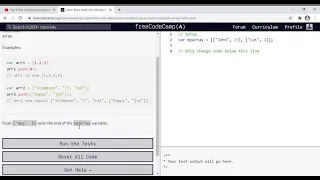 43 - Learn Basic JavaScript Manipulate Arrays With push