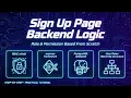 Sign up page Backend logic Roles and Permission in Next JS Node JS part3