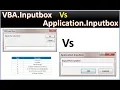 VBA Inputbox Vs Application Inputbox in Excel VBA