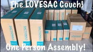 ONE PERSON ASSEMBLY OF A LOVESAC COUCH Start-to-Finish FULL