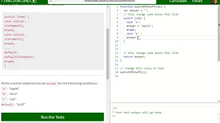 Basic JavaScript Adding a Default Option in Switch Statements free code camp Dani