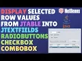 GUI - Display Selected Row Values From JTable Into JTextfields radiobuttons checkbox Combobox