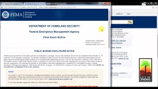 How to take an exam on FEMA gov
