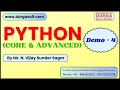 PYTHON tutorials Demo - 4 by Mr N Vijay Sunder Sagar On 22-08-2025 8AM IST