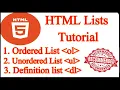 HTML Tutorial - Ordered List Unordered List and Description List in Html