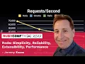 RubyConfTH 2022 - Roda Simplicity Reliability Extensibility Performance by Jeremy Evans