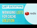Redis Working with List datatype within the most popular NoSQL database for caching