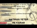 Download Lagu HATIRAN YETER / RE KARAR ALTYAPI KARAOKE MP3