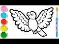 Lagu Laten we samen een kleurrijke papegaai tekenen en schilderen 🦜 Dierenfoto's voor kinderen #391