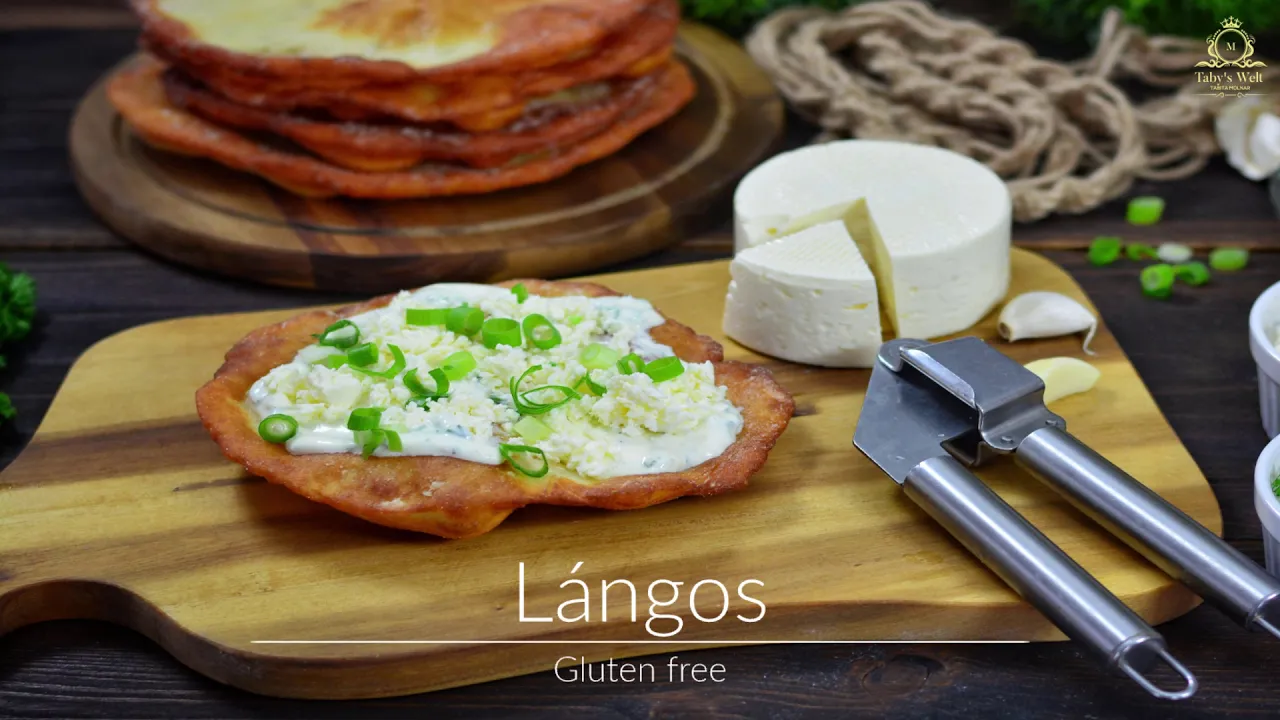 Lángos mit Käse gefüllt I Langosch ohne Hefe I Schnelles Rezept. 