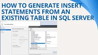 92 How to generate insert statements from an existing table in sql server