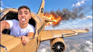 حققت حلم طفولتك وبنيت طيارة من الكرتون النهابة  دندنها