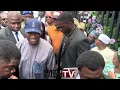 SEE HOW FEMI ADEBAYO & OGA BELLO WELCOME INCOMING GOV OF LAGOS  HAMZAT AT EUPHORIA HUB 360 OPENING 