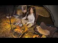 Download Lagu a small warm tent in the forest | Grilled gizzard and makgeolli