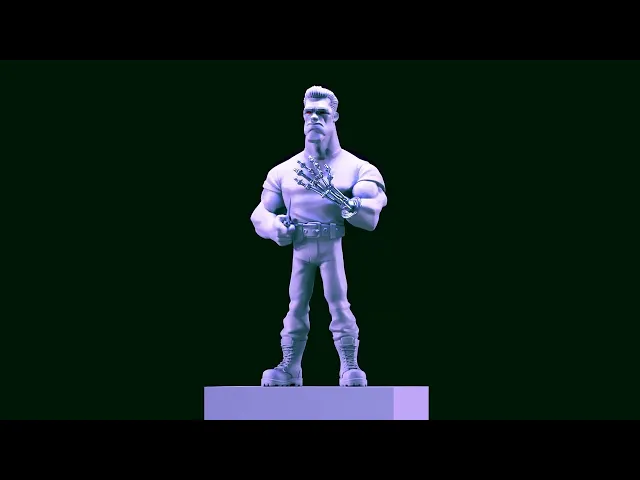 Cyborg Assassin Stylized Figure - Sci-Fi Action Statue video thumbnail