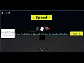 How To Make a Speed Button In Roblox Studio TUTORIAL