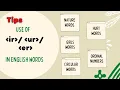 Tips to use ir ur and er in English Words - Part