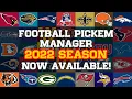 NFL Football Pickem Manager 2022 Released Home Office Player Pool Excel Spreadsheet