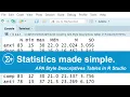 Creating APA Style Descriptives Tables in R Studio