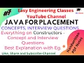 Java for Placements Constructors - All concepts Interview Questions Java by Achin Jain Sir