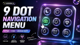 Build a 9 Dot Navigation Menu Using HTML CSS JavaScript Modern UI Animation