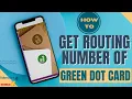 How to get routing number of green dot card l Double Z