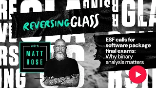 ReversingGlass - ESF calls for software package final exams Why binary analysis matters