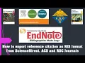 How to export reference citation as RIS format from Scientific Journals Vancouver Style