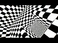 Inside 3D Black and White Checkerboard Optical Illusion Endless Room 4K U 60fps 1 Hour Loop