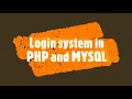 Login system using PHP and MYSQL PHP Lecture 18 How to do this
