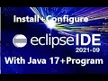 Installing Eclipse 2021-09 with Java17