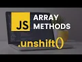 unshift Array Method JavaScript Tutorial