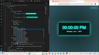 Digital Clock with Theme Toggle using HTML CSS JavaScript Web Design The Console Logs